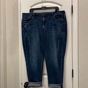 Lane Bryant Boyfriend Blue Distressed Jeans